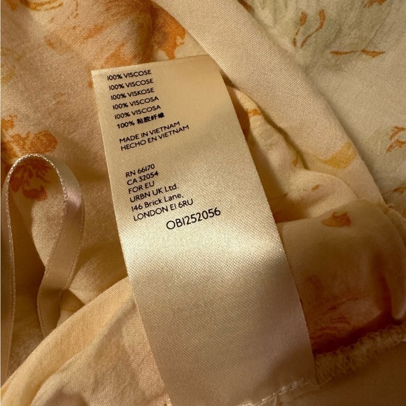 Free People Loretta Tunic Top Tea Combo Cream Yellow Floral Print Ruffle Boho - Picture 15 of 16